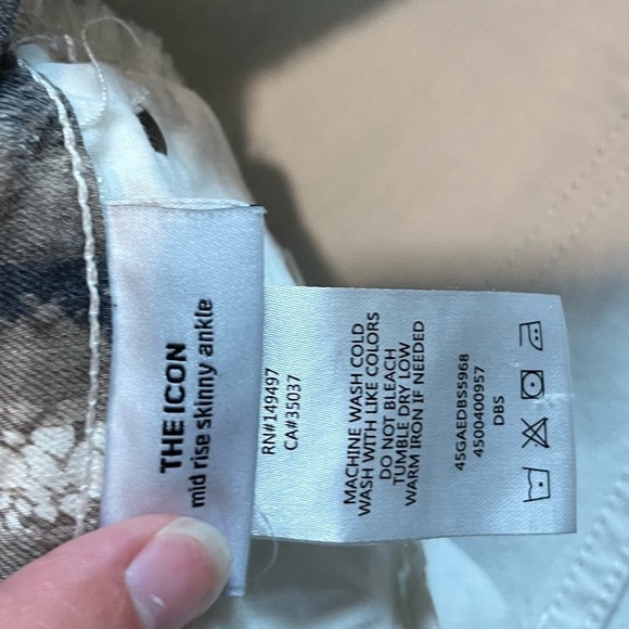 Joe's Jeans Womens 24 The Icon Mid Rise Skinny Ankle Brown Snake Print #702 - Picture 5 of 6